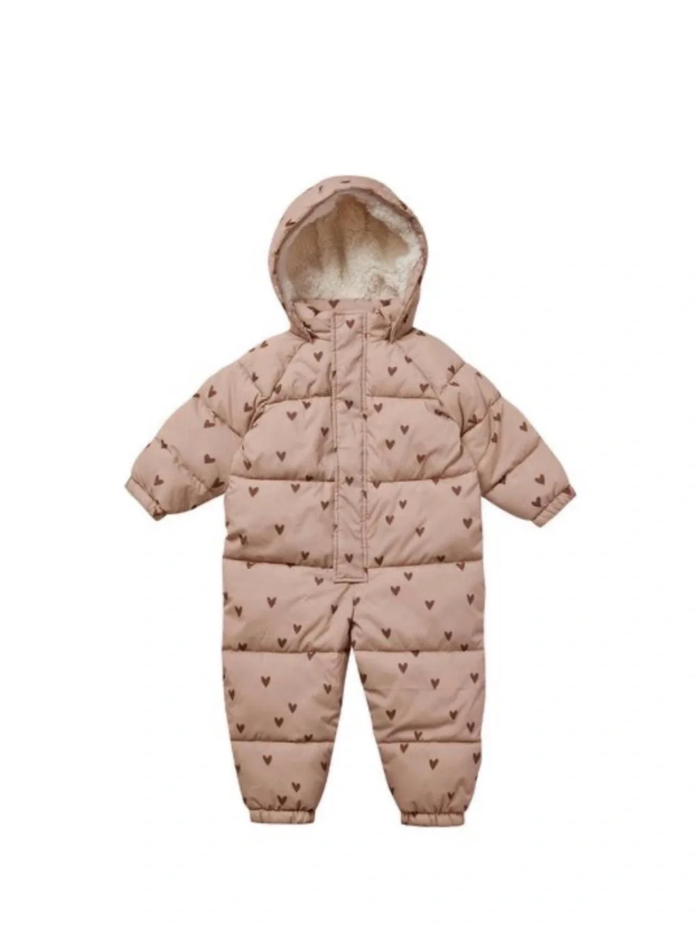 Rylee + Cru Pink Heart Puffer Snowsuit